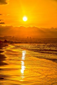 Scenic view of sunset over sea