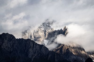 Panoramic view of mountains against sky