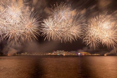 Fireworks in yas bay for celebrating religious holiday