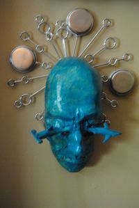 Close-up of blue object