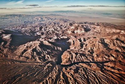 High angle view of dramatic landscape