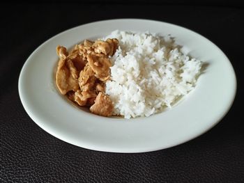 Close-up of breakfast served in plate