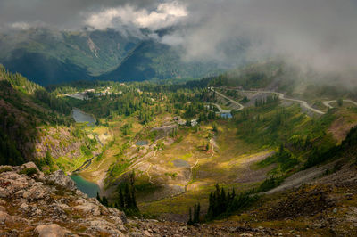 Scenic view of landscape and mountains