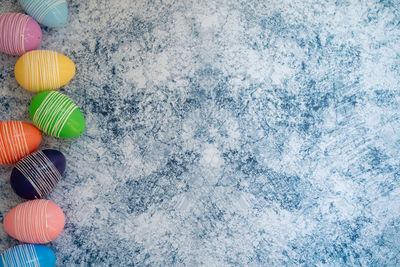 High angle view of multi colored ball on swimming pool