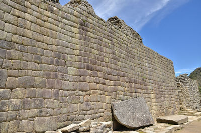 View of stone wall against sky