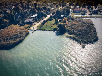 High angle view of river