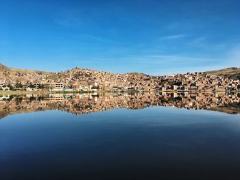 Reflection of buildings in water