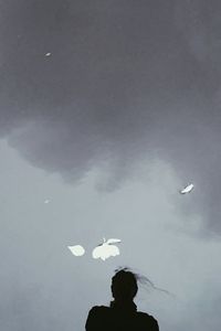 Low angle view of kite flying in sky