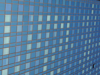 Full frame shot of modern building against blue sky