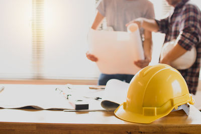 People working on table