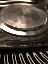 High angle view of piano keys at home