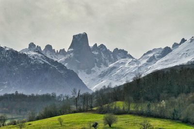 Scenic view of mountains against sky