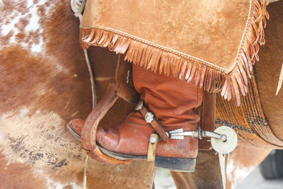 Close-up of a gaucho boot 