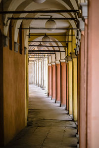 Typical italian alley of the city of modena, in the emilia romagna.