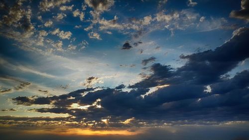 Low angle view of cloudy sky