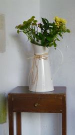 Close-up of vase on table at home