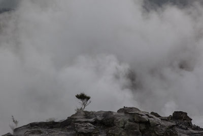 Low angle view of rock formations