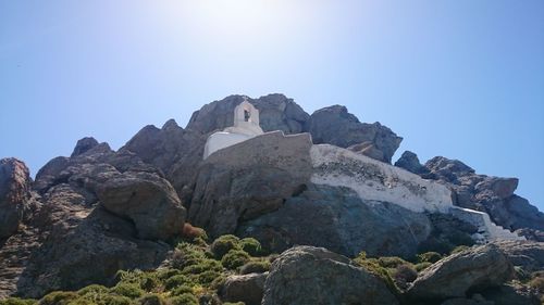 Rock formation against clear sky