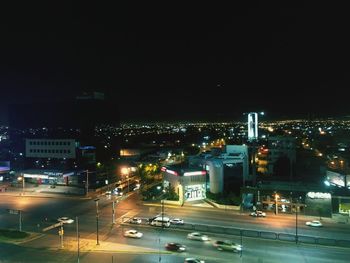 Illuminated city at night