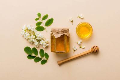 High angle view of food on white background