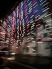 Defocused image of illuminated lights