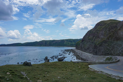 Scenic view of mountain against sky