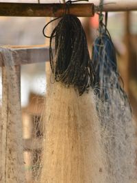 Close-up of clothes drying