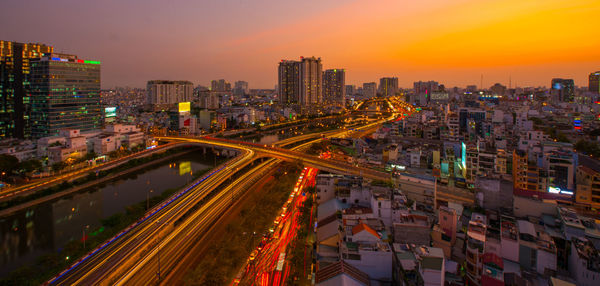 Ho chi minh city night, calmette bridge