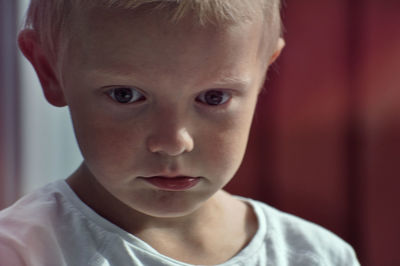Close-up portrait of cute boy