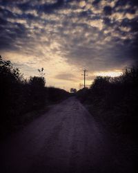 Country road at sunset