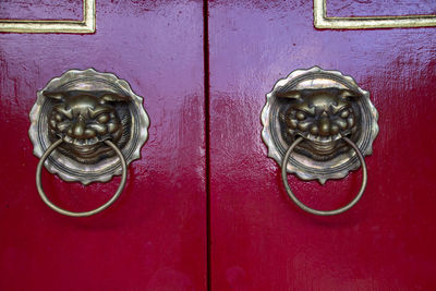 Close-up of door knocker