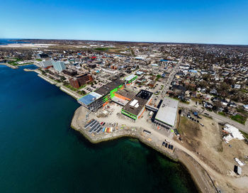 High angle view of city