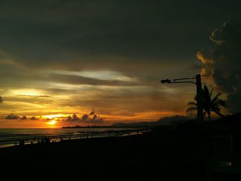 Scenic view of sea at sunset