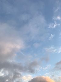Low angle view of clouds in sky