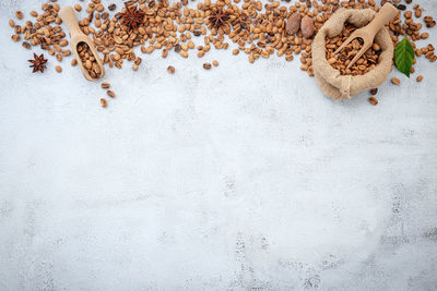 High angle view of cookies on table