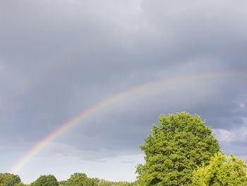 Low angle view of rainbow against sky