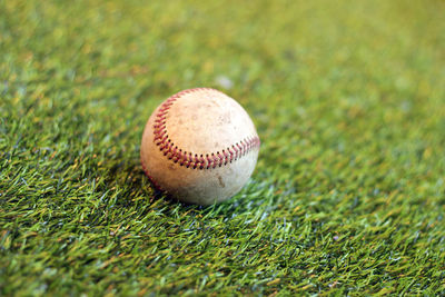 Close-up of ball on field