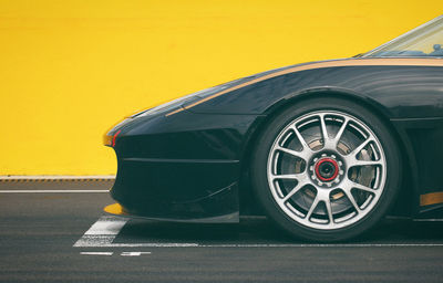 Close-up of yellow car