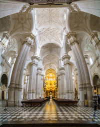 View of illuminated ceiling of building