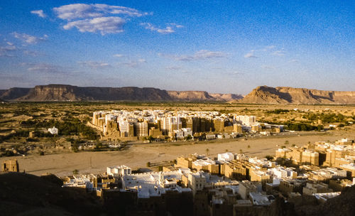 Panoramic view of buildings against sky