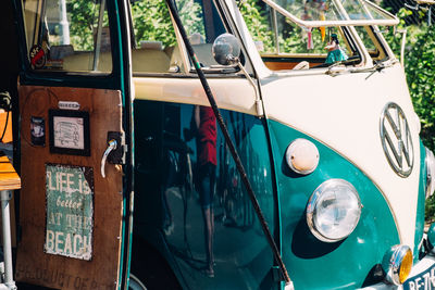 Close-up of car window