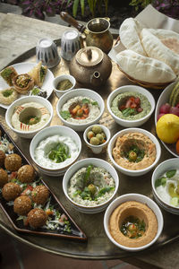 Close-up of food on table