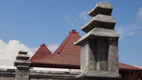 Low angle view of old building against sky