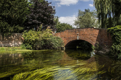 View of bridge over river against sky