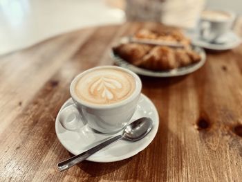 Cup of coffee on table