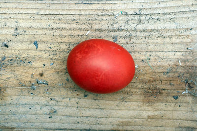 Close-up of red tomatoes on table