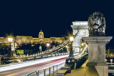 City lit up at night