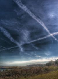 Scenic view of landscape against cloudy sky