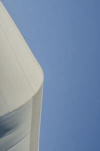 Low angle view of building against clear blue sky