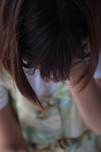 Close-up portrait of worried woman